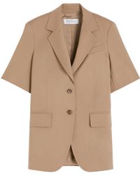 Max Mara - Ottuso Short-Sleeve Notched-Lapel Blazer - Lyst