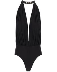 Amazuìn - Ember Plunge Halterneck Bodysuit - Lyst