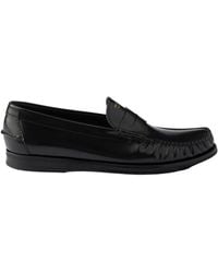 Prada - Brushed Leather Loafers - Lyst