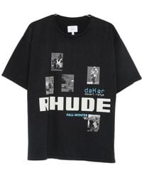 Rhude - Short Sleeved Logo Printed T-Shirt - Lyst