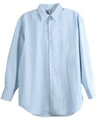 AURALEE - Striped Wool Shirt - Lyst