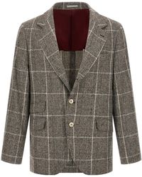 Brunello Cucinelli - Checked Single-Breasted Jacket - Lyst