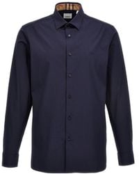 Burberry - Equestrian Knight Logo Embroidered Buttoned Shirt - Lyst