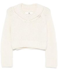 Ermanno Scervino - Long Sleeve V-Neck Sweater - Lyst