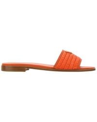 Prada - Woven Slide Sandals - Lyst