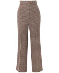 Giuliva Heritage - Houndstooh Wool Wide-Leg Pants - Lyst