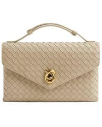 Bottega Veneta - Intrecciato Knot Lock Crossbody Bag - Lyst