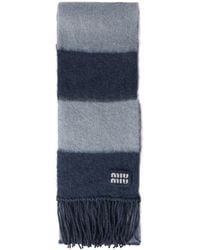 Miu Miu - Colour-Block Fringed Scarf - Lyst