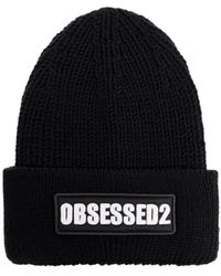 DSquared² - Logo Patch Knitted Beanie - Lyst