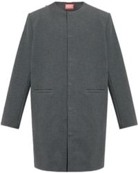 DIESEL - Collarless Single-Breasted Coat - Lyst