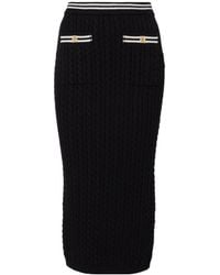 Alessandra Rich - Cable-Knit Cotton Midi Skirt - Lyst