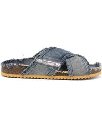 DIESEL - D-Woodstock-Crossover Denim Slides - Lyst