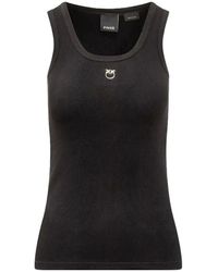 Pinko - Love Birds Logo Ribbed Tank Top - Lyst