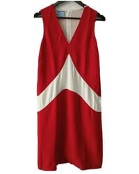 Prada - V-Neck Sleeveless Dress - Lyst