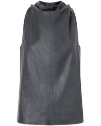 Stouls - Draped Leather Halterneck Top - Lyst