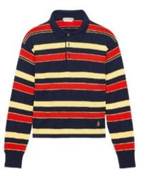 JW Anderson - Jw Anderson Knitted Striped Polo Top - Lyst