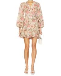 Zimmermann - Floral Tie Fastened Mini Dress - Lyst