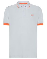 Sun 68 - Stripe Trim Polo Shirt - Lyst