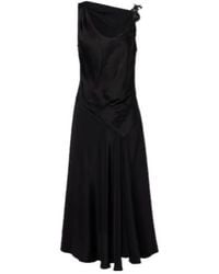 Victoria Beckham - Lace-Trimmed Crêpe Satin Midi Dress - Lyst