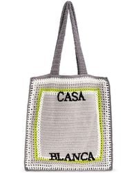 CASABLANCA - Logo Crochet Tote Bag - Lyst