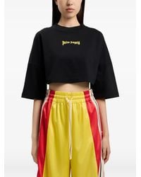 Palm Angels - Logo-Print Cropped T-Shirt - Lyst
