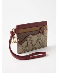 Gucci - Card Case With Double G And Dog - Lyst