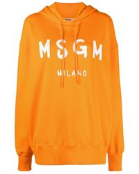 MSGM - Logo-Print Detail Hoodie - Lyst