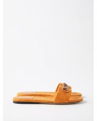 Gucci - Canvas Logo Slide Sandals - Lyst