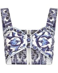 Dolce & Gabbana - Graphic-Print Cropped Top - Lyst
