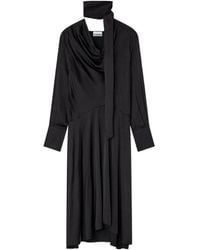 Ganni - Cowl-Neck Scarf A-Line Midi Dress - Lyst