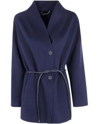 Seventy - Double Wool Blend Short Coat - Lyst