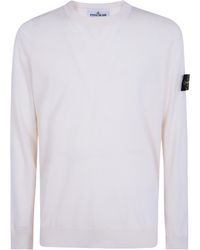Stone Island - Logo Patch Crewneck Jumper - Lyst