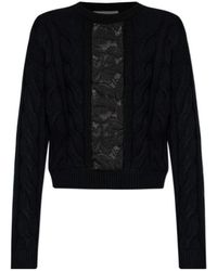 Max Mara - Wool And Cashmere Jumper With Lace - Lyst