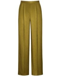 Max Mara - Pantalon Cono En Soie Vert - Lyst