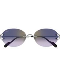 Cartier - Oval-Frame Sunglasses - Lyst