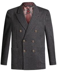 Etro - Long-Sleeved Double-Breasted Blazer - Lyst