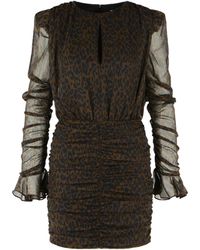 ROTATE BIRGER CHRISTENSEN - Ruched Flower Mini Dress - Lyst