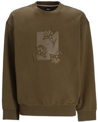 BOSS - Floral-Embroidered Sweatshirt - Lyst