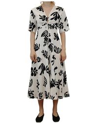 Marella - Linen And Viscose Mat Dress - Lyst