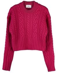 Ami Paris - Cable-Knit Virgin Wool Jumper - Lyst