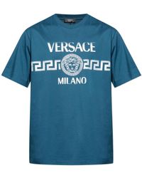 Versace - Logo Printed Crewneck T-Shirt - Lyst