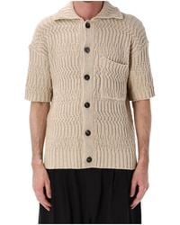 Roberto Collina - Textured Knit Short Sleeve Cardigan - Lyst