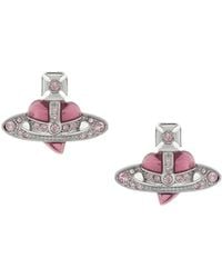 Vivienne Westwood - New Diamante Heart Earrings - Lyst