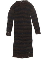 Acne Studios - Crewneck Open-Knit Midi Dress - Lyst
