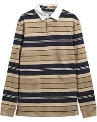 Barbour - Stripe Long-Sleeve Rugby Shirt - Lyst