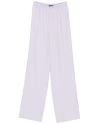 Emporio Armani - Elastic Waistband Wide-Leg Pants - Lyst