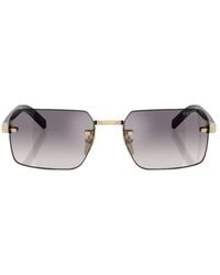 Prada - Eyewear Rectangle Rimless Frame Sunglasses - Lyst