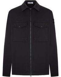 Stone Island - Flap-Pockets Zip-Up Overshirt - Lyst