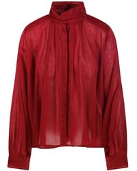 forte_forte - Pleated High Neck Blouse - Lyst