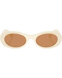 Miu Miu - Eyewear Oval Frame Full Rim Sunglasses - Lyst